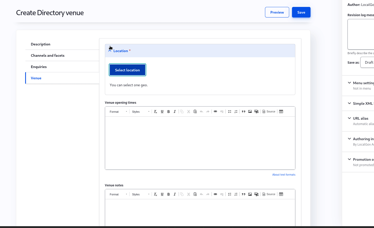 Creating an address